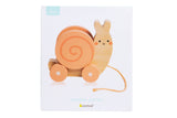 Pearhead - Snail Wooden Pull Toy, Developmental Toys, Nursery Decor