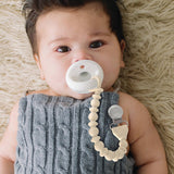 Sweetie Strap™ Silicone One-Piece Pacifier Clips: Blue Beaded