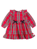 RuffleButts - Tis The Season Plaid Ruffle Bow Dress