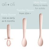 Ali+Oli - Ali+Oli (3-pc) Multi Stage Spoon Set for Baby (Blush) 6m+