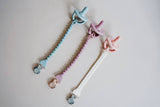 Sweetie Strap™ Silicone One-Piece Pacifier Clips: Blue Beaded