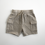 Lucky Link - Tan Acid Wash Cargo Shorts