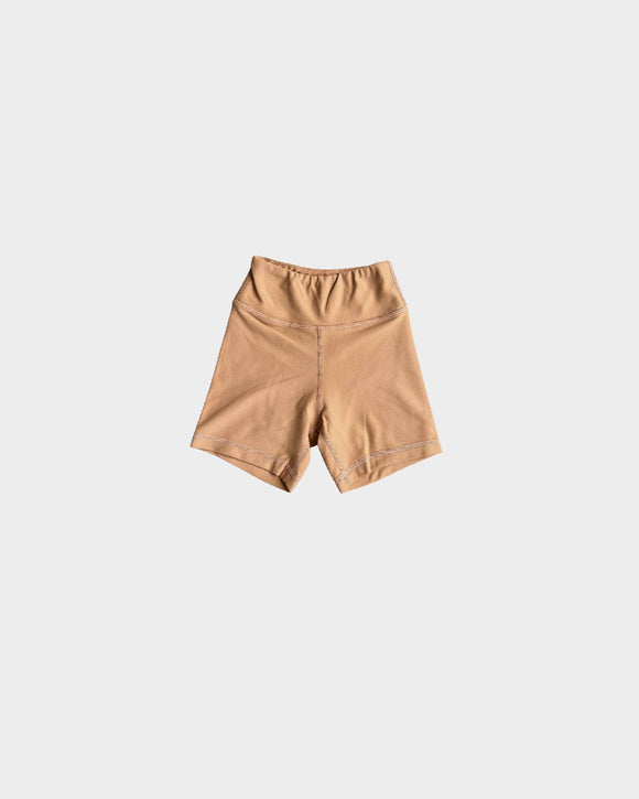 babysprouts clothing company: Athletic Biker Shorts in Butterscotch