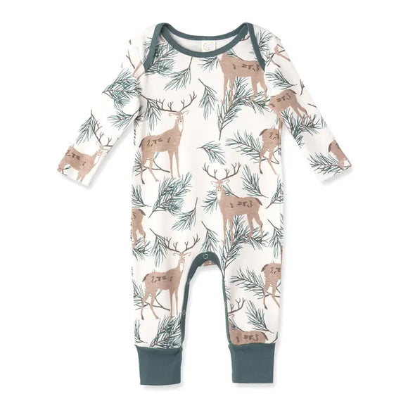 Baby's Christmas Deer Pine Bamboo Romper