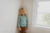 Adorable Sweetness - Kids Teal Pom Pom Winter Sweater: 3/4