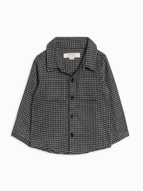 Colored Organics - Lev Flannel LS Collared Shirt - Houndstooth