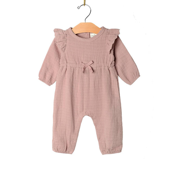 City Mouse Studio - Embroidered Sleeve Long Romper