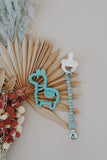 Sweetie Strap™ Silicone One-Piece Pacifier Clips: Blue Beaded