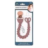 Sweetie Strap™ Silicone One-Piece Pacifier Clips: Blue Beaded