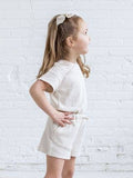 Organic Waffle Tee and Shorts Set - Oat