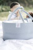 Rope Diaper Caddy - Misty Blue