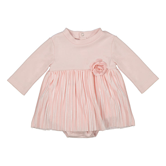 Mayoral - Pleated Baby LS Dress - Pink