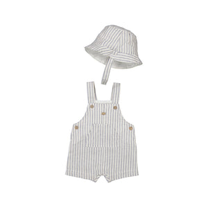 Mayoral - Cotton Overalls with Hat - Stripe