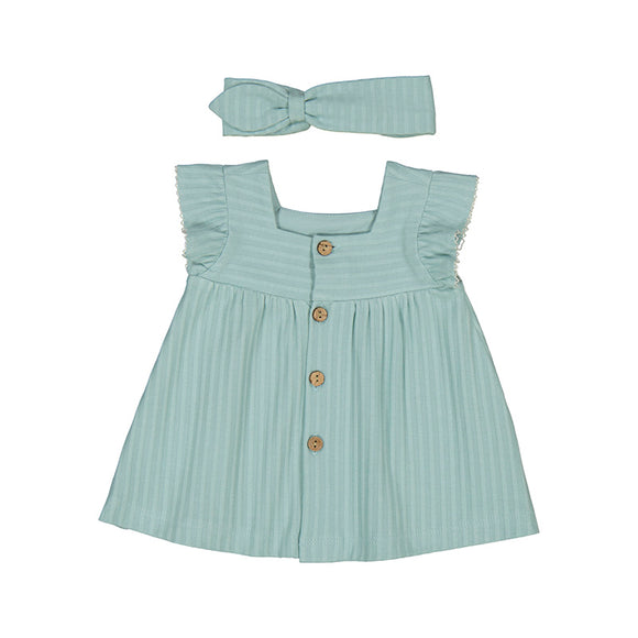 Button Cotton Dress - Jade