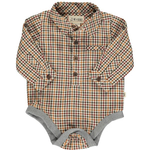 Jasper Plaid Onesie - Gold