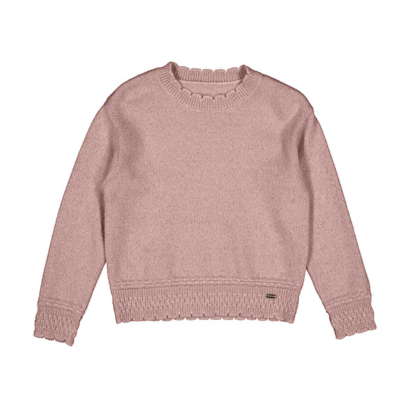 Mayoral - Knit Ruffle Sweater - Rose