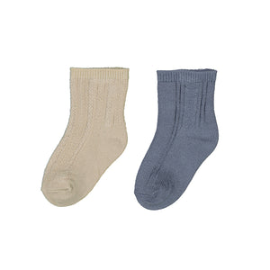 Mayoral - Dress Socks 2-Pack - Oat/River