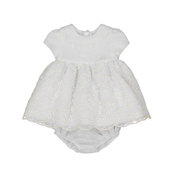 Cap Sleeve Dress and Bloomers - White