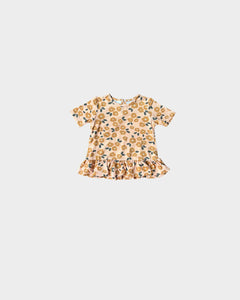 Peplum Top - Gold Floral